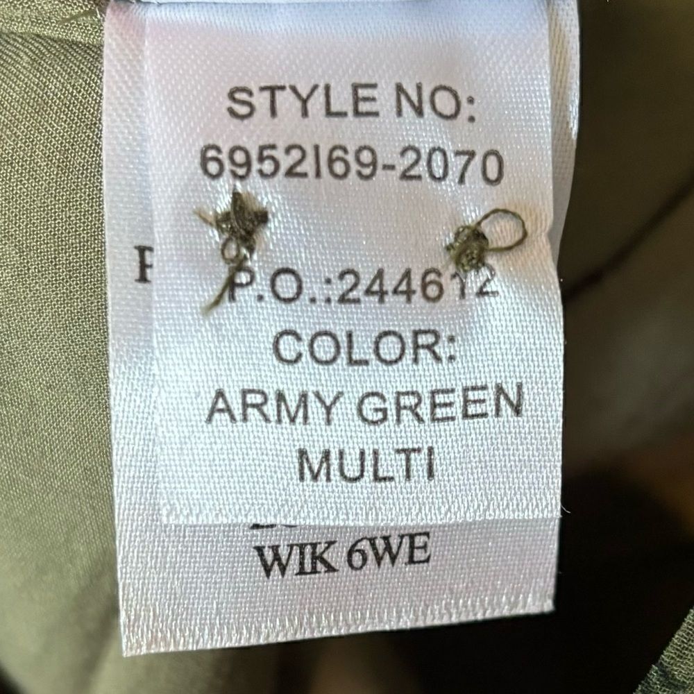 Paige Vittoria Mini Multi Green Dress Long Sleeve Army Size XL - Picture 15 of 17